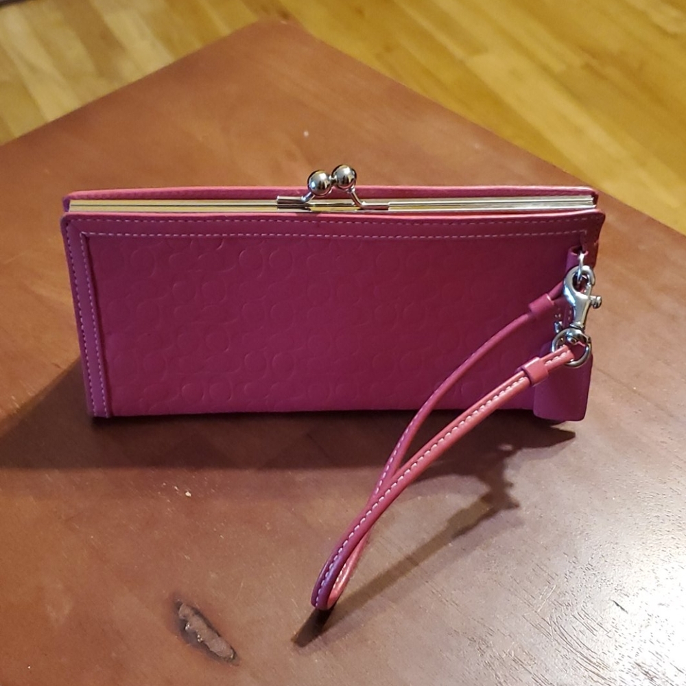 Coach mini clutch wristlet